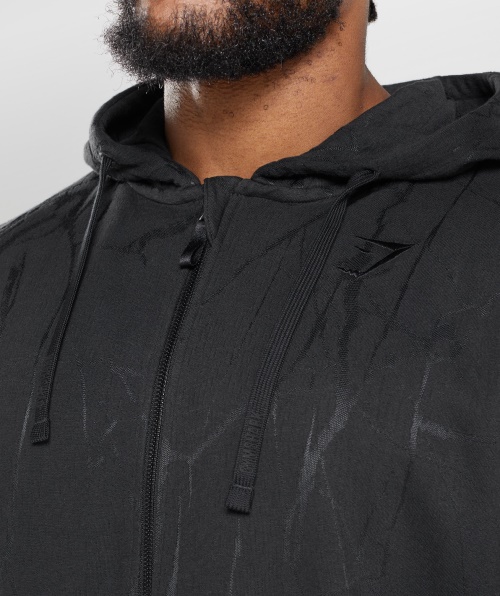 Moletom Com Capuz Com Zíper Gymshark Power Estampado Preto