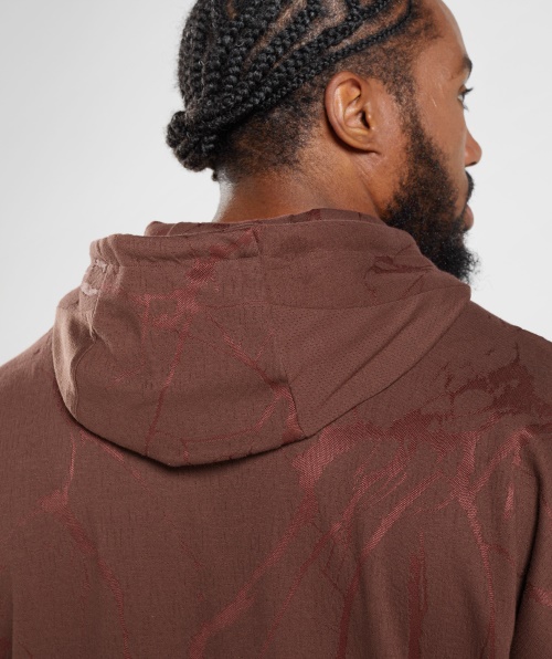 Moletom Com Capuz Gymshark Power Zip Estampa Marrom Cereja