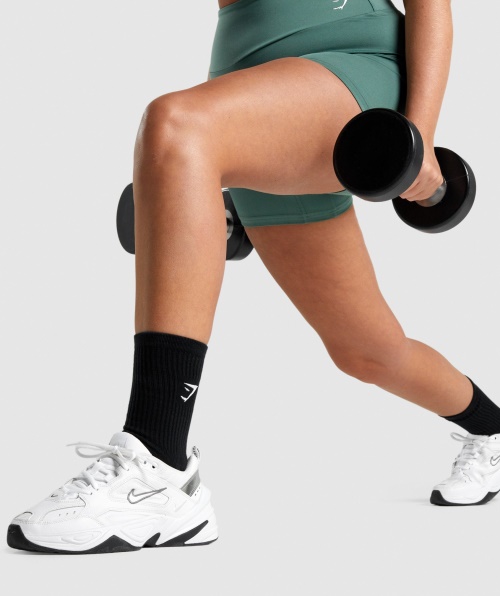 Meia De Tripulação Bordada Gymshark Premium 1pk Preta