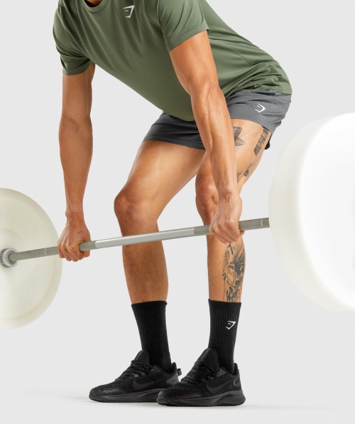 Meia De Tripulação Bordada Gymshark Premium 1pk Preta