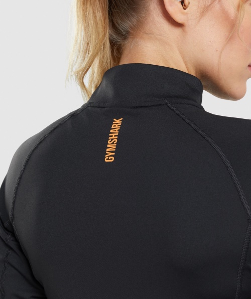 Gymshark Pulse 1/4 Zíper Preto