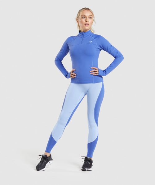 Gymshark Pulse 1/4 Zip Court Azul