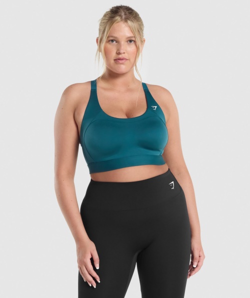 Sutiã Esportivo Com Costas Gymshark Racer Azul-petróleo