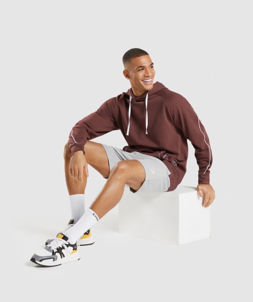 Moletom Com Capuz Gymshark Cereja Marrom-branco