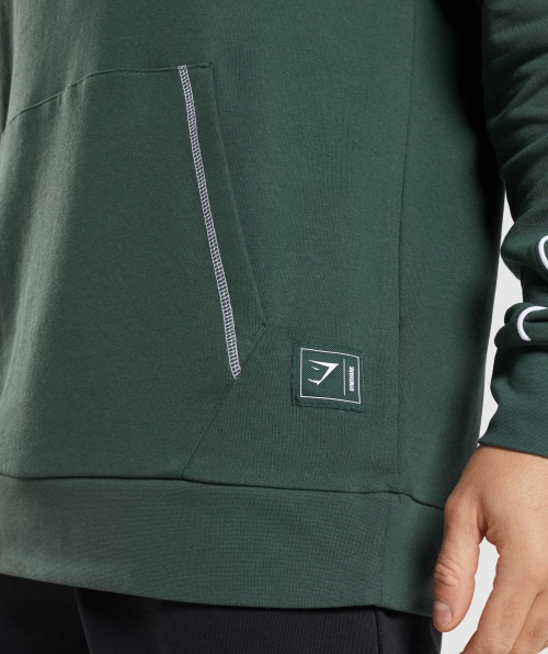 Moletom Com Capuz Gymshark Obsidiana Verde-branco