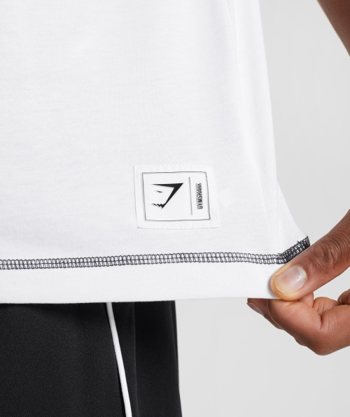 Camiseta Gymshark Recesso Branco-preto