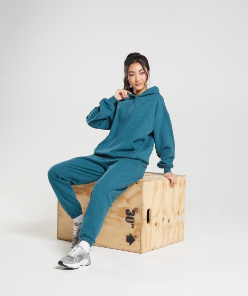 Moletom Com Capuz Para O Dia De Descanso Gymshark Aço Azul Marl