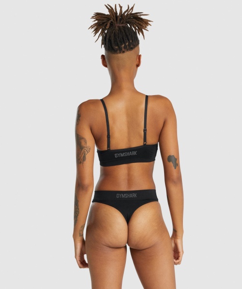 Gymshark Bralette Decote Baixo Sem Costura Preta