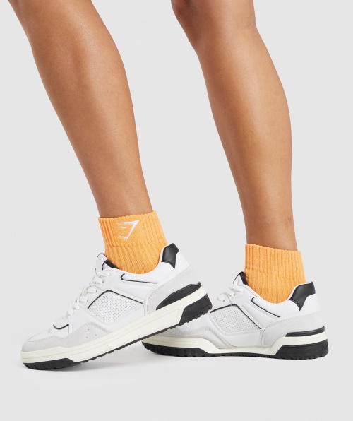 Gymshark Meias Bordadas Sharkhead 2 Unidades De Hibisco Rosa-damasco Laranja