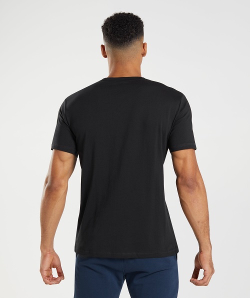 Camiseta Preta Com Enchimento De Tubarão Gymshark