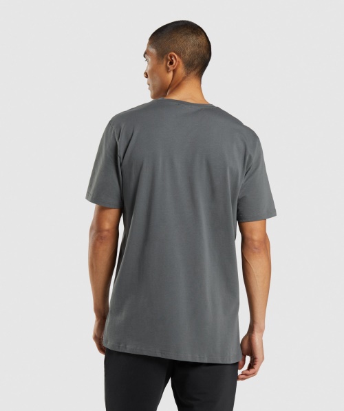 Camiseta Com Preenchimento De Cabeça De Tubarão Gymshark Carvão