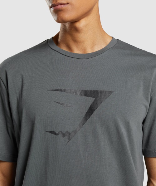 Camiseta Com Preenchimento De Cabeça De Tubarão Gymshark Carvão