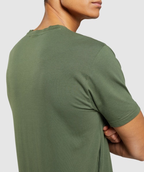 Camiseta Verde Com Preenchimento De Cabeça De Tubarão Gymshark