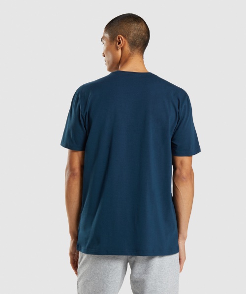 Camiseta Com Preenchimento De Tubarão Gymshark Azul Marinho