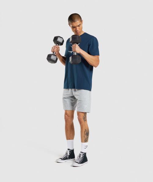 Camiseta Com Preenchimento De Tubarão Gymshark Azul Marinho