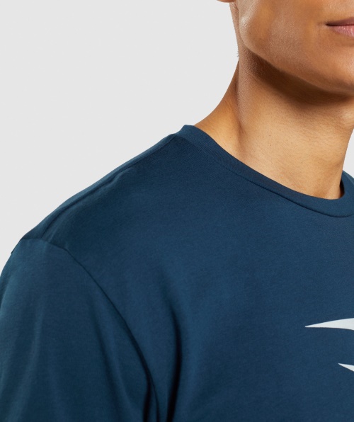 Camiseta Com Preenchimento De Tubarão Gymshark Azul Marinho