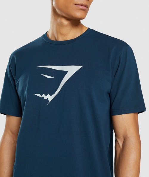 Camiseta Com Preenchimento De Tubarão Gymshark Azul Marinho