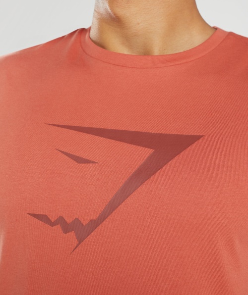 Camiseta Com Preenchimento De Tubarão Gymshark Vermelho Tempestade