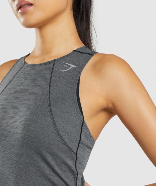 Gymshark Speed Tank Black-charcoal Marl