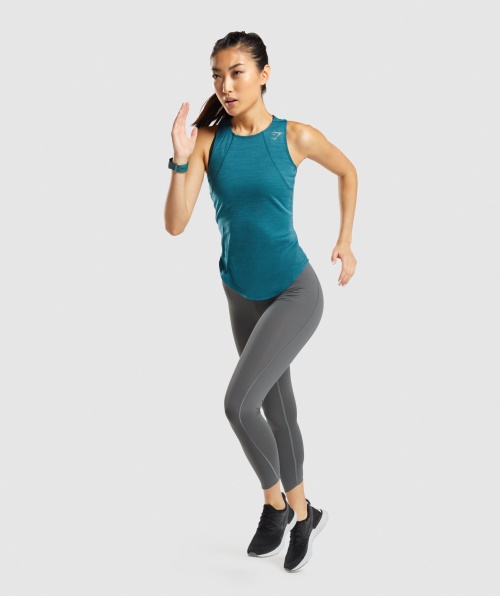 Gymshark Speed ​​Tank Teal-Teal Marl