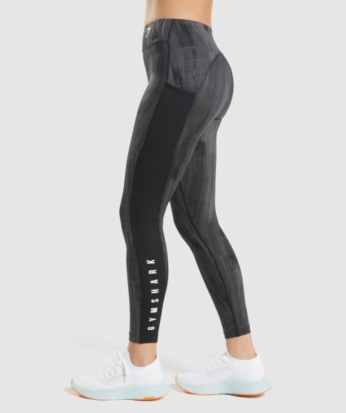 Legging Esportiva Gymshark Estampa Preta