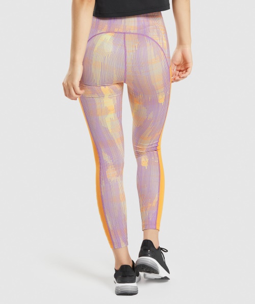 Leggings Esportivas Gymshark Estampa Laranja