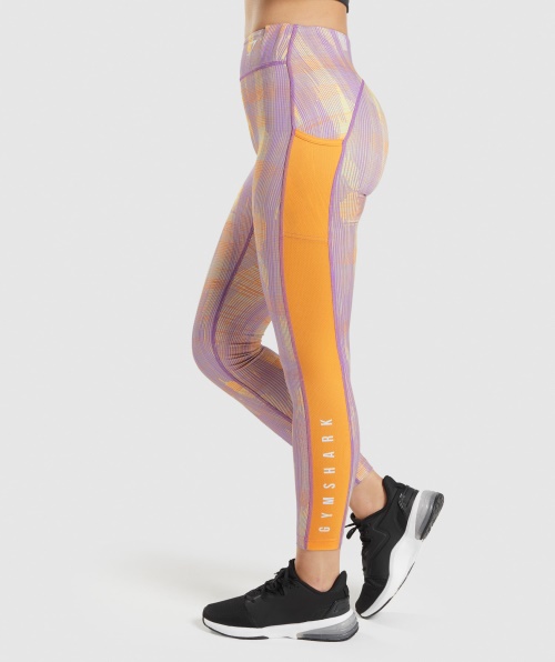 Leggings Esportivas Gymshark Estampa Laranja