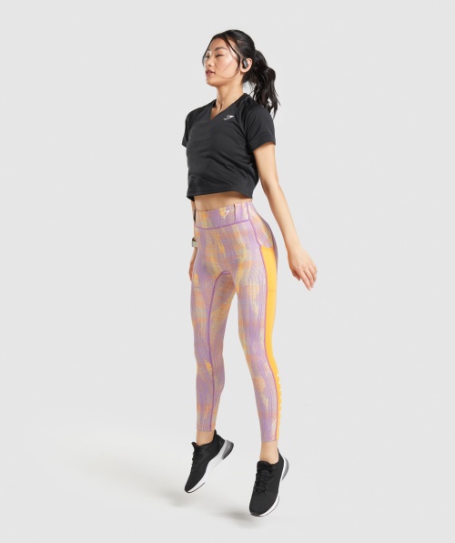 Leggings Esportivas Gymshark Estampa Laranja