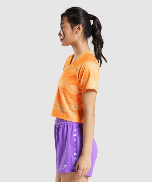 Camiseta Midi Esporte Gymshark Estampa Laranja