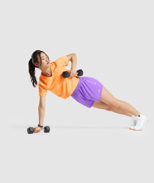 Camiseta Midi Esporte Gymshark Estampa Laranja