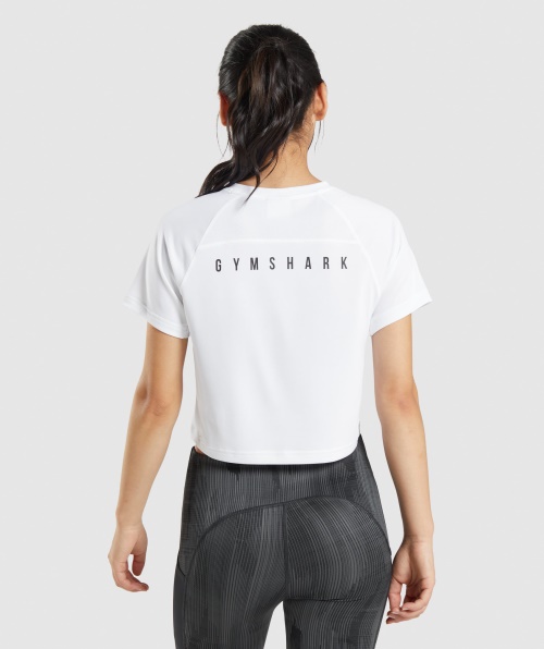 Camiseta Midi Esportiva Gymshark Branca