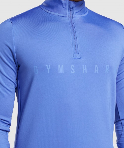 Gymshark Sport Stripe 1/4 Zip Court Azul