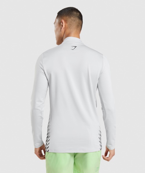 Gymshark Sport Stripe 1/4 Zip Cinza Claro