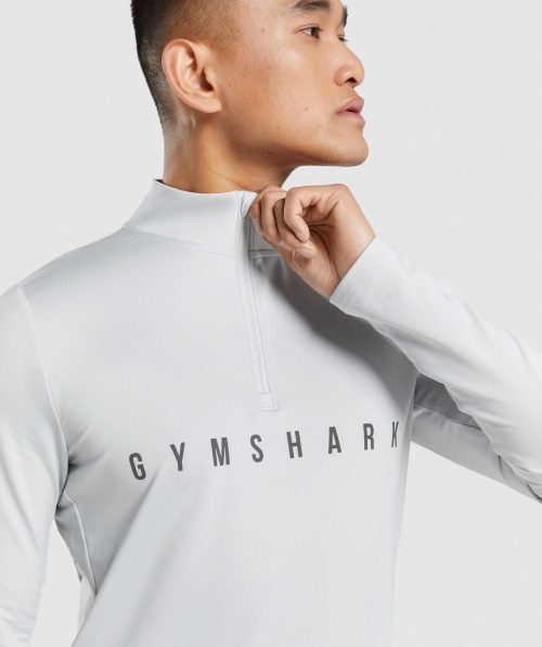Gymshark Sport Stripe 1/4 Zip Cinza Claro