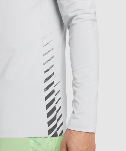 Gymshark Sport Stripe 1/4 Zip Cinza Claro