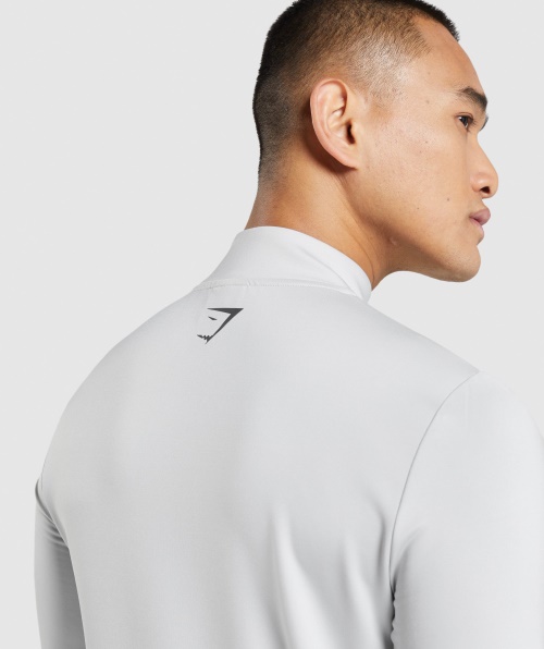 Gymshark Sport Stripe 1/4 Zip Cinza Claro