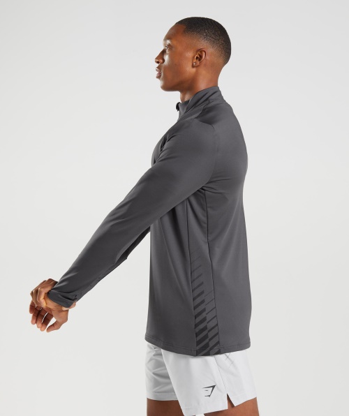 Gymshark Sport Stripe 1/4 Zip ônix Cinza