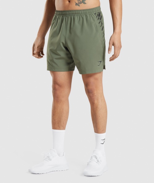 Gymshark Sport Stripe 7" Shorts Core Verde-oliva