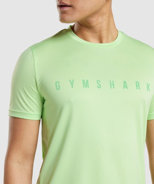 Camiseta Com Listras Esportivas Gymshark Verde Bali