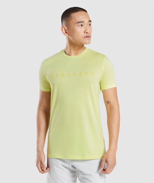 Camiseta Com Listras Esportivas Gymshark Verde Vaga-lume