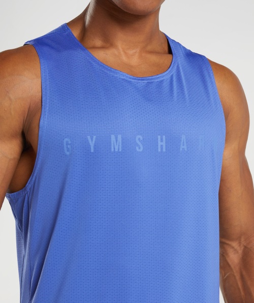 Gymshark Sport Stripe Tanque Quadra Azul
