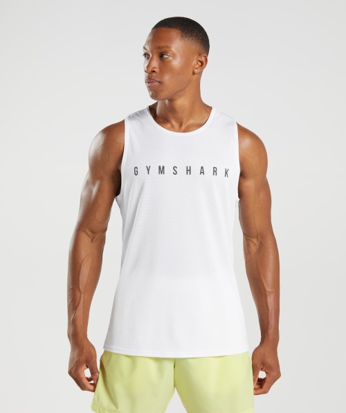 Tanque Com Listras Esportivas Gymshark Branco
