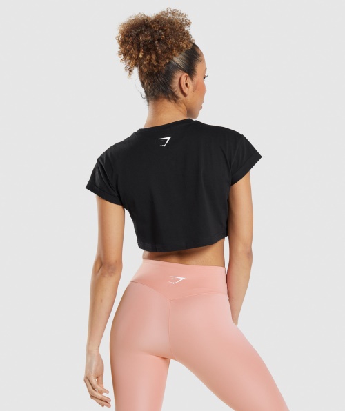 Pacote De Adesivos Gymshark Crop Tee Preto