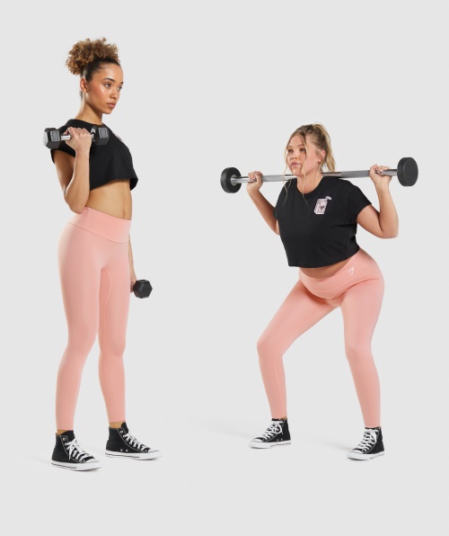 Pacote De Adesivos Gymshark Crop Tee Preto