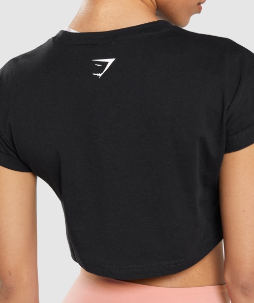 Pacote De Adesivos Gymshark Crop Tee Preto