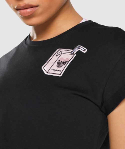 Pacote De Adesivos Gymshark Crop Tee Preto