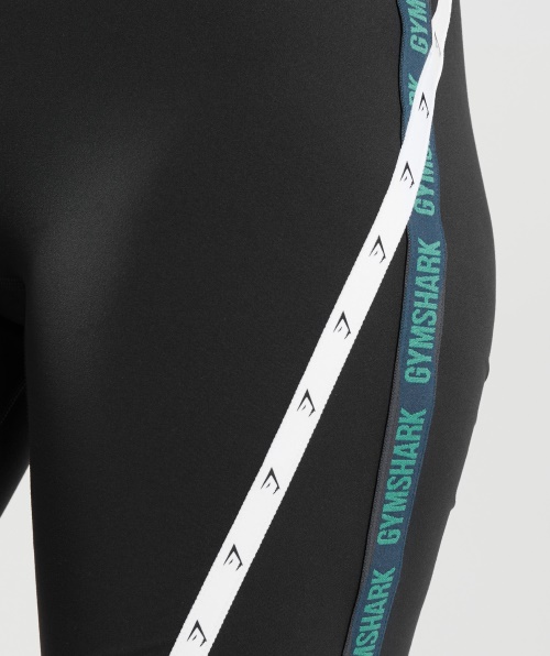 Calção De Ciclismo Gymshark Strike Preto-rosa-alpino Verde