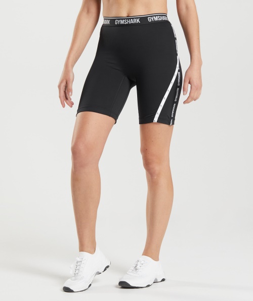 Calção De Ciclismo Gymshark Strike Preto E Branco