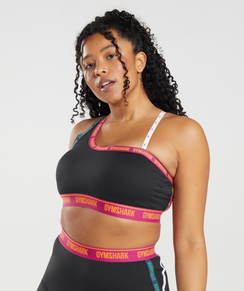 Sutiã Esportivo Gymshark Strike Preto-rosa-alpino Verde