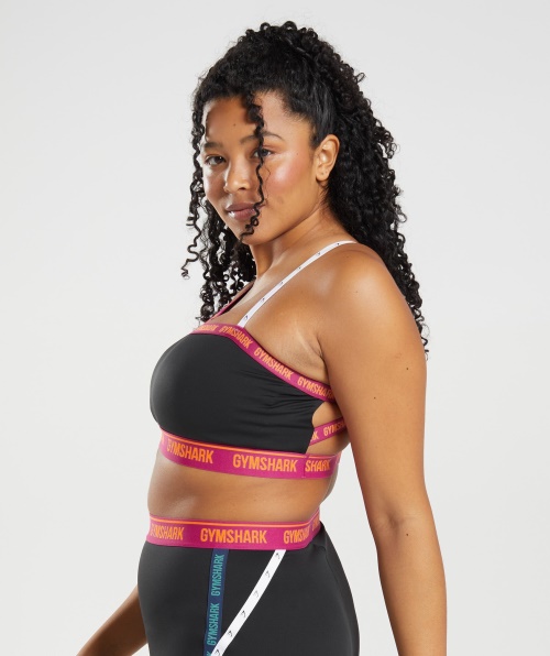 Sutiã Esportivo Gymshark Strike Preto-rosa-alpino Verde